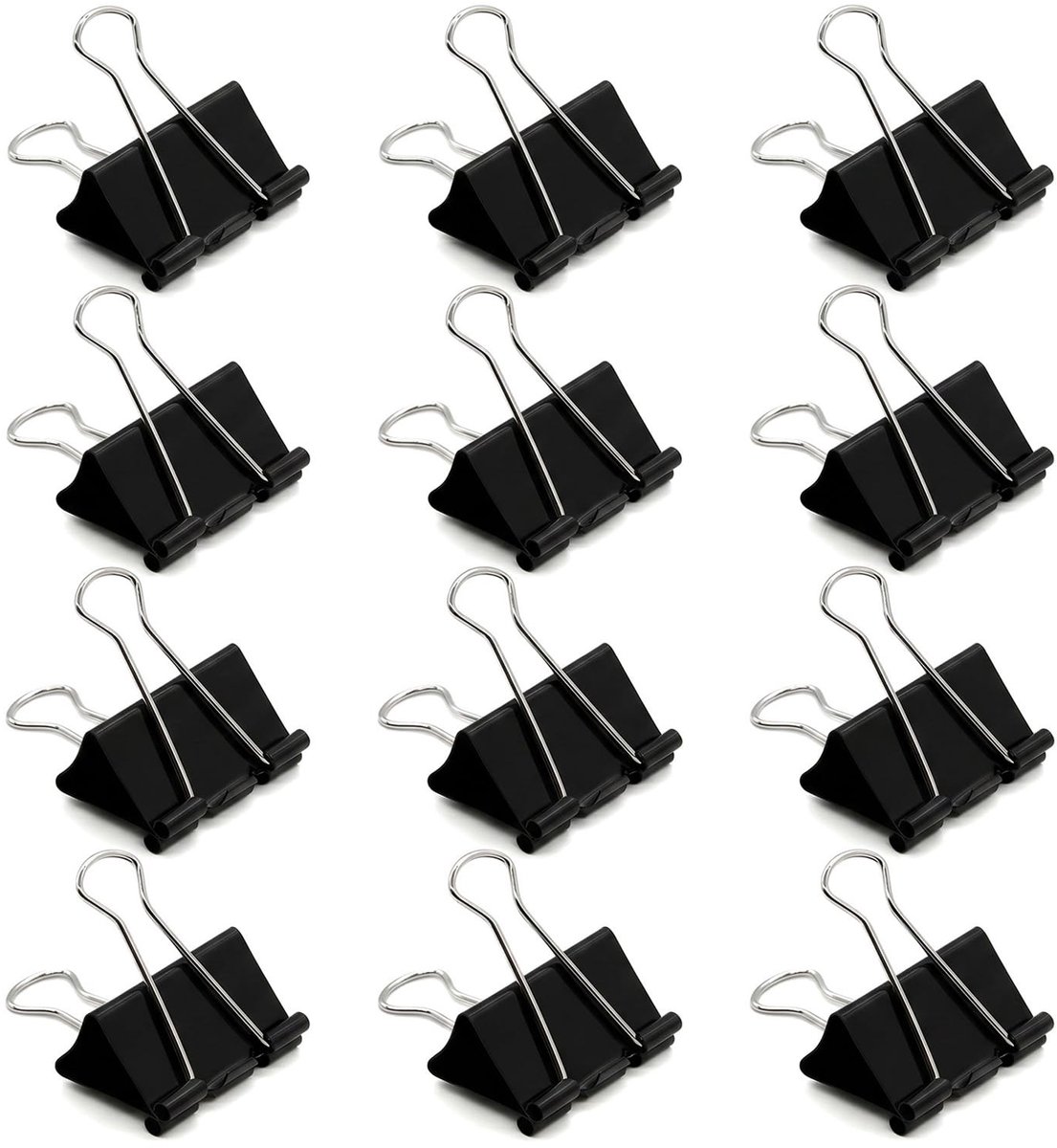Solidchoice - Foldback Nietjes, Groot 60 mm - 12 Stuks Sterke Paperclips voor Kantoor en School