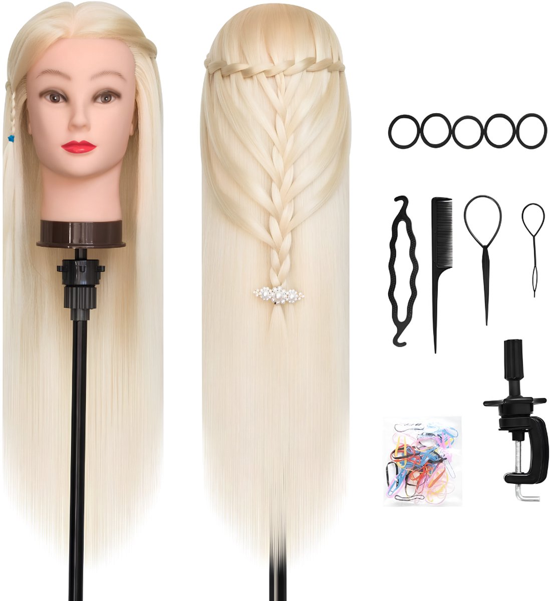 Lìon® Kappershoofd - Kaphoofd - Kappershoofd Oefenhoofd - Blond - 29cm x 19cm x 15cm