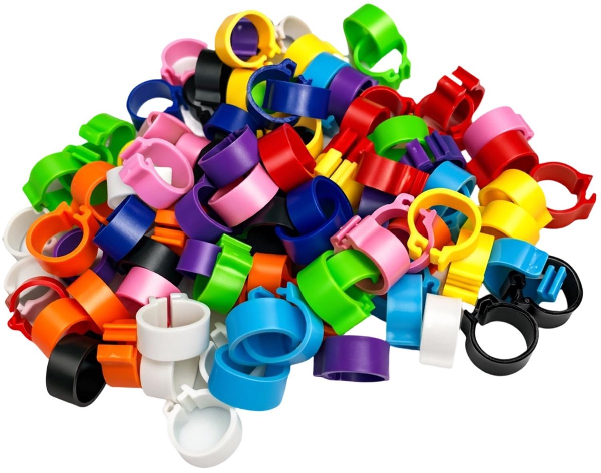 Solidchoice - Set van 100 Kleurige Voetringen voor Pluimvee 10mm