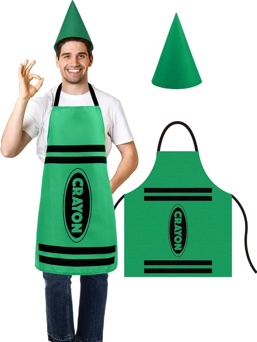 Kleurpotlood Schort met Dwergmutsen - Polyester - Decoratief voor Carnaval - Ideaal voor Koken en Feesten - SnelShoppen