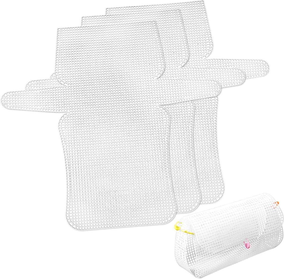 Plastic Mesh Canvas Vellen - Borduurstof Naaistof - Tas Maken - Voorgesneden Patronen - 35.50X33.50CM - Wit