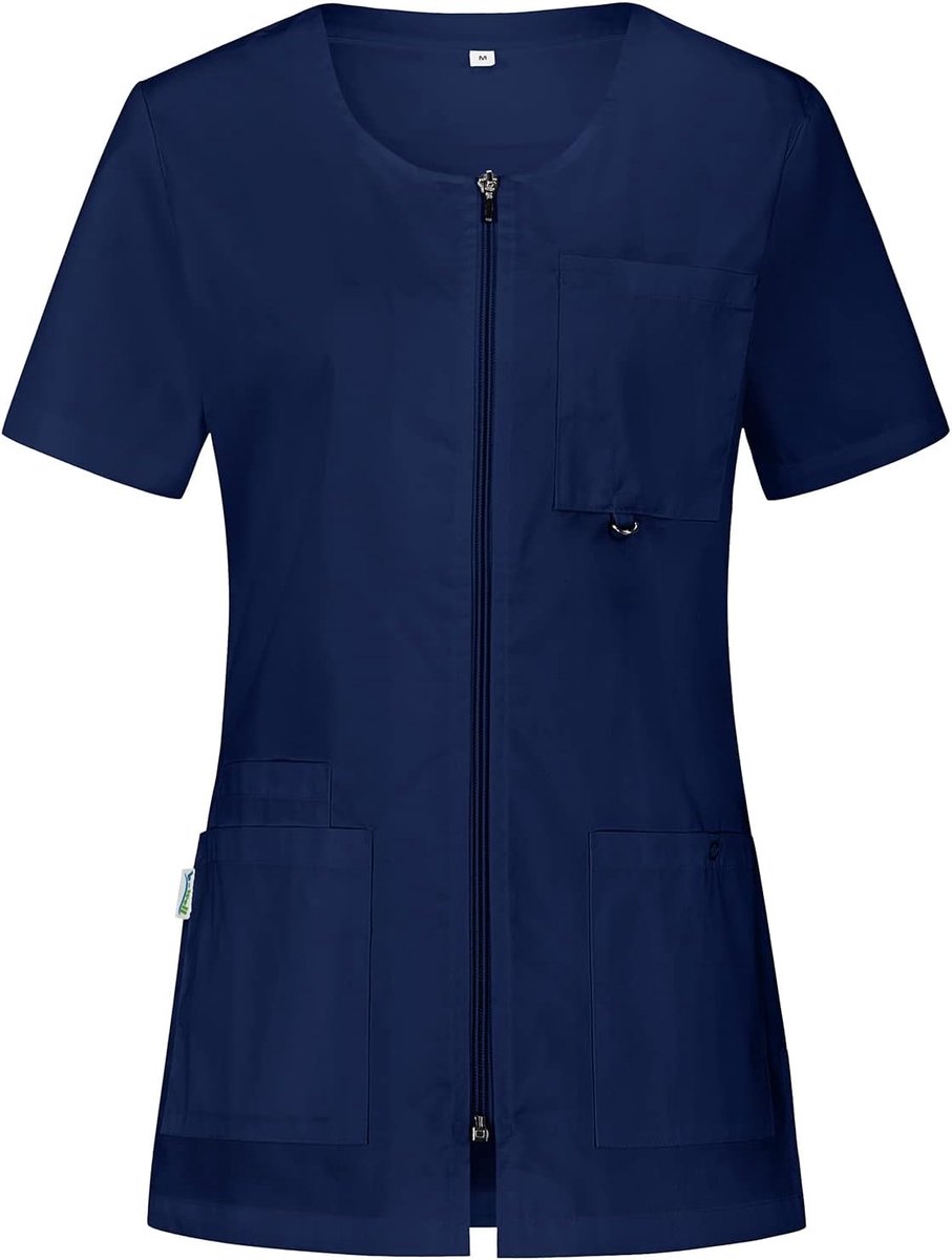 Kasacks Dames Korte Mouw Met Rits - 4 Zakken - Comfortabel Voor Werk - SnelShoppen