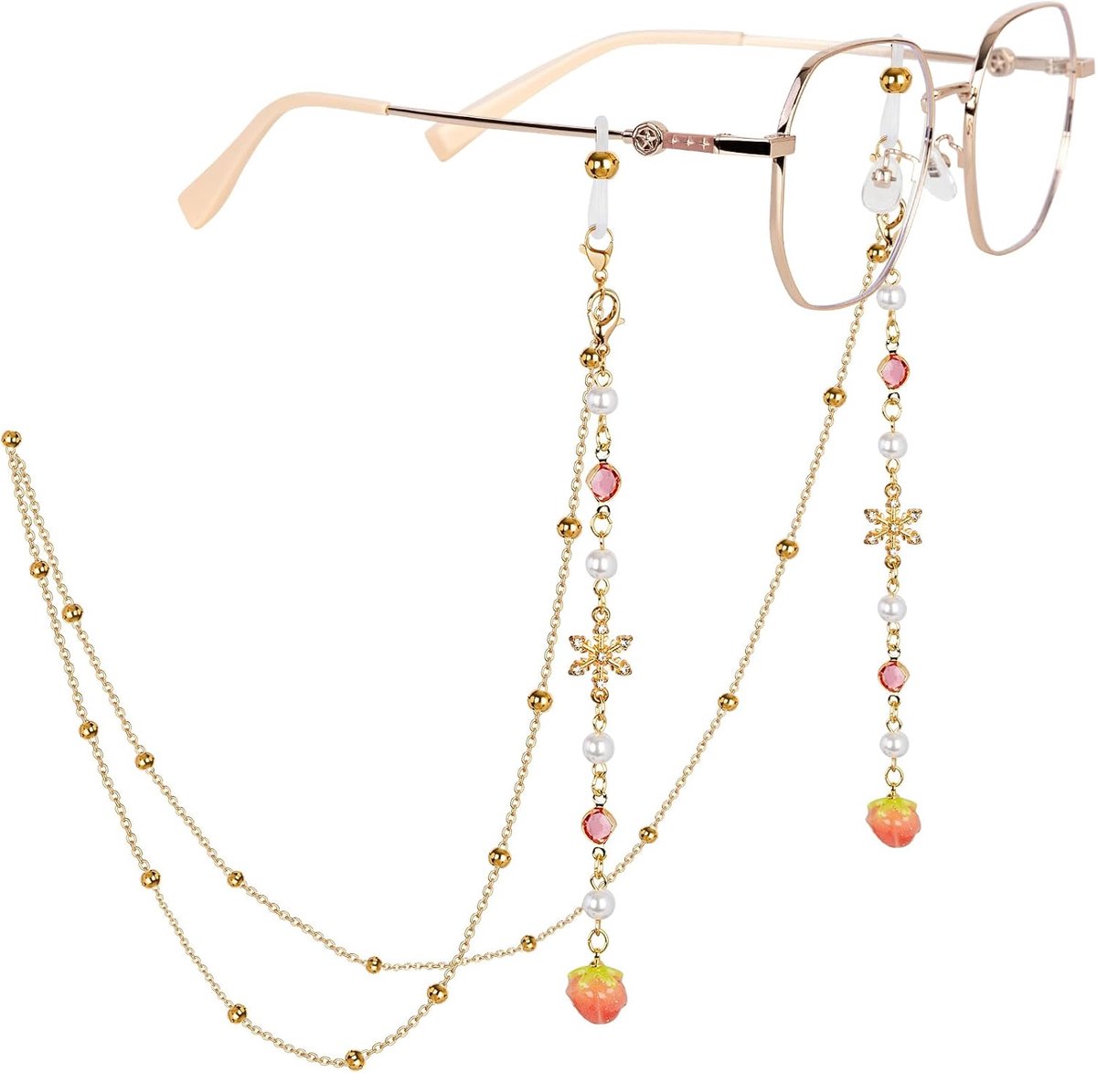 Brilketting Dames Verstelbaar - Antislip Neuskoord - Perfect voor Zonnebrillen en Leesbrillen - SnelShoppen
