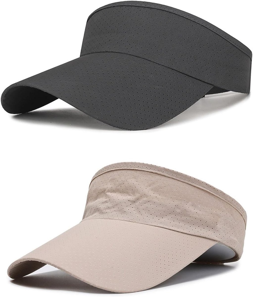 Zonnevisorkap 2PCS - Sneldrogend ademend mesh - Verstelbaar voor sport - Ideaal voor golf en tennis - SnelShoppen