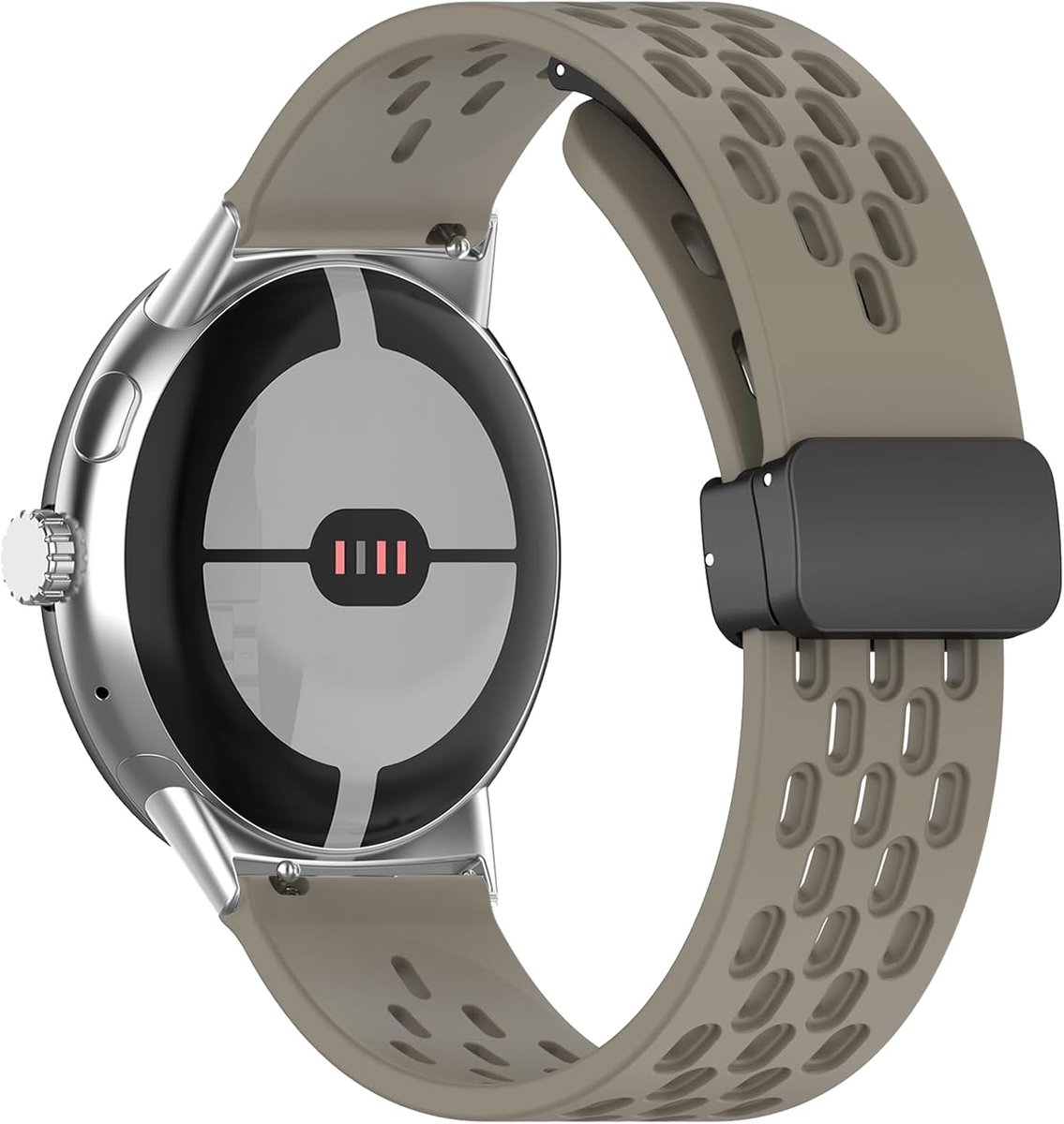Silicone strap 45mm - donkergrijs - sportband - magnetische sluiting - SnelShoppen
