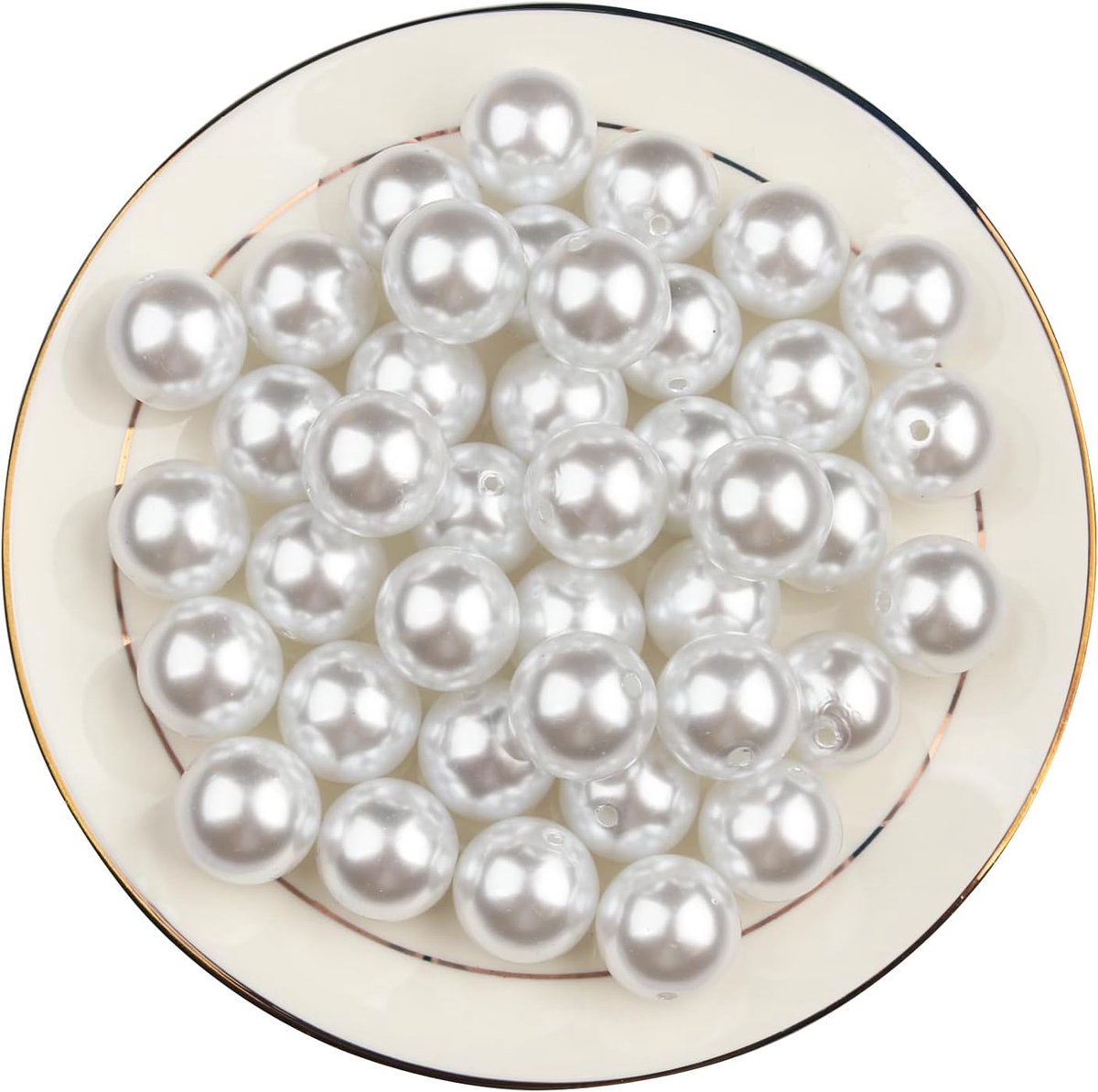 Kunstparels, 40 stuks 20mm Ronde Losse Parels voor DIY Projecten, Cadeaus, Sieraden Maken, Vaasvulling, Make-up Doos & Bruiloftsdecoratie