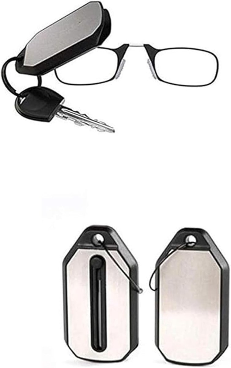 opvouwbare neusklem leesbril sleutelhanger sterkte 1,5, 2,0, 2,5, 3