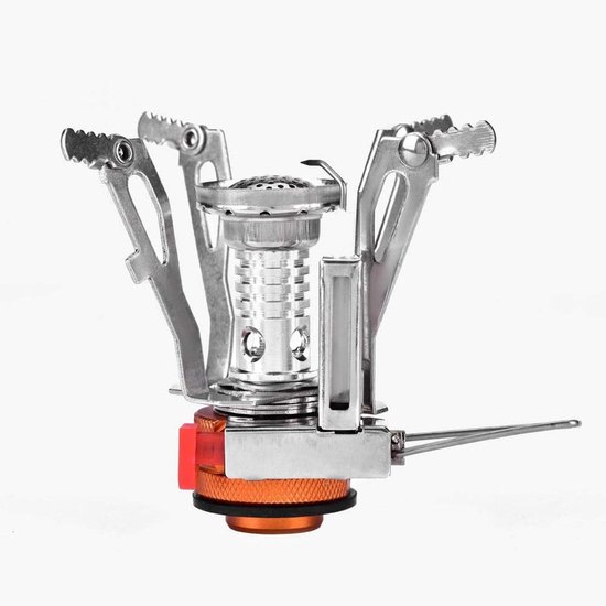 Gasfornuis Draagbare Mini Lichtgewicht Gasfornuisbrander voor Outdoor Camping Picknick Wandelen(Zilver) — afbeelding 3