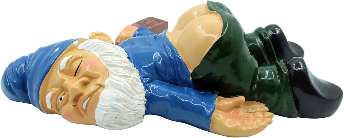 Grappige Kabouter Tuin Decoratie, Hars Tuinkabouter Handwerk, Tuindecoraties, voor Het Decoreren Van Tuin, Eettafel, Vakantiefeest (Blauw)