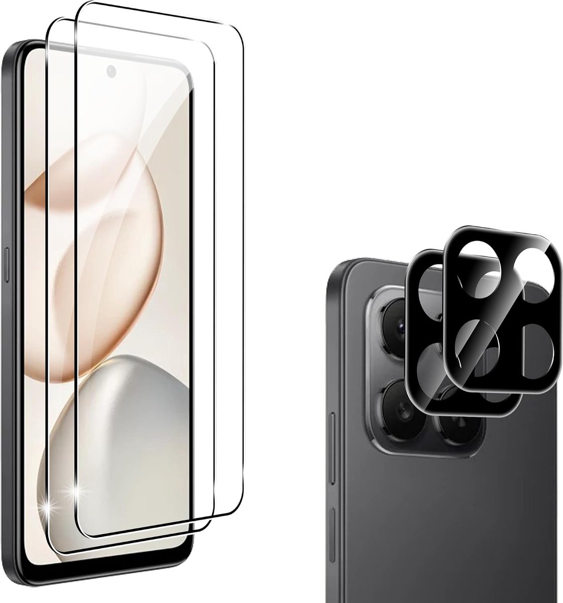 ZZjoOoj Beschermfolie compatibel met Honor 400 Smart 5G voor pantserbescherming, glas, 2 stuks displaybeschermfolie en 2 stuks camerabeschermfolie, 9H hardheid, krasbestendig, luchtbelvrij