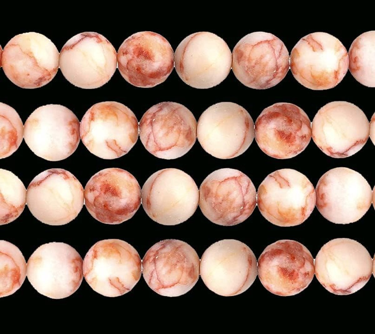 Kralen 6 mm halfedelsteen sierkralen siersteen rond 36 stuks edelstenen kralen met gat om te rijgen (zijdesteen roze)
