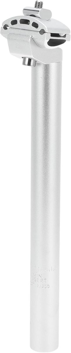 Fietszadel, 27,2 x 300 mm, aluminiumlegering, zilverkleurig, verstelbaar, met bevestigingsclip