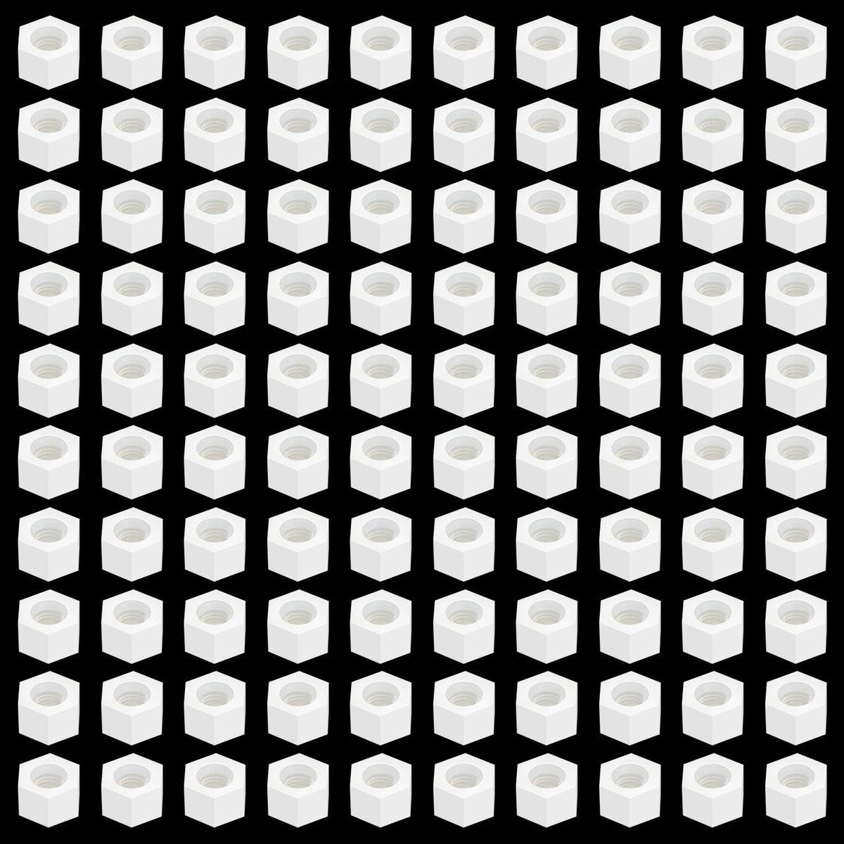 100 Stuks M2 Metrische Draad Zeskantbevestiging, Nylon Zeskantmoeren, Kunststof Zeskantmoer, Wit