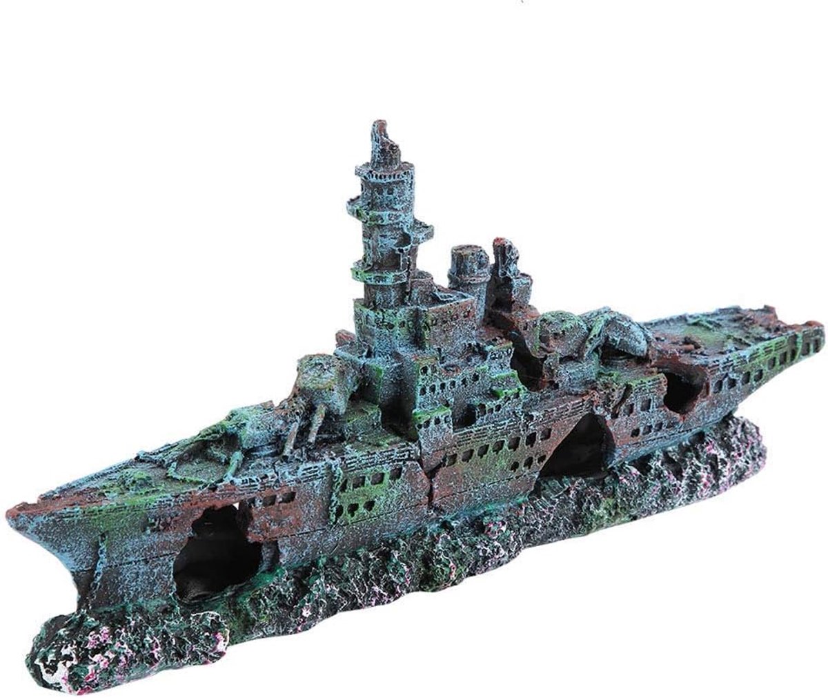 Marine Fish Tank Aquarium Ornament Kunstmatige Hars Huis Verbergen Schip Boot Grot Decor