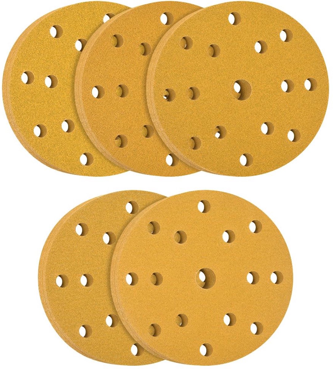 Schuurpapier 150 mm, 50 stuks 15 gaten rond schuurpapier, schuurschijven voor metaal, hout, plastic, accessoires materialen voor vlakschuurmachine, korrelgrootte P80, P100, P120, P150, P180