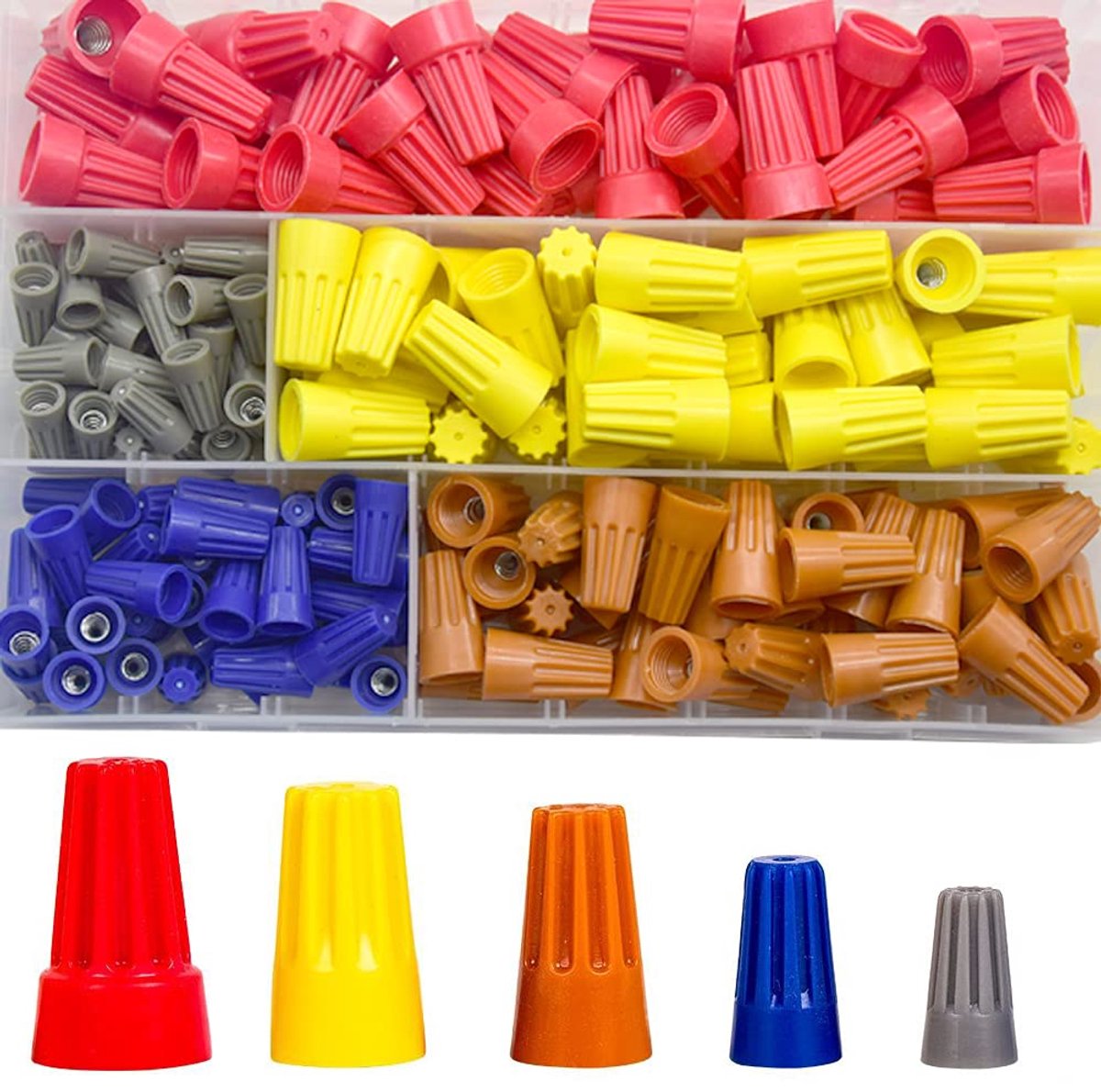 Elektrische draadverbinders, schroefklem, veerinzet-draaidemmutten, aansluitassortiment kit (DLXM)