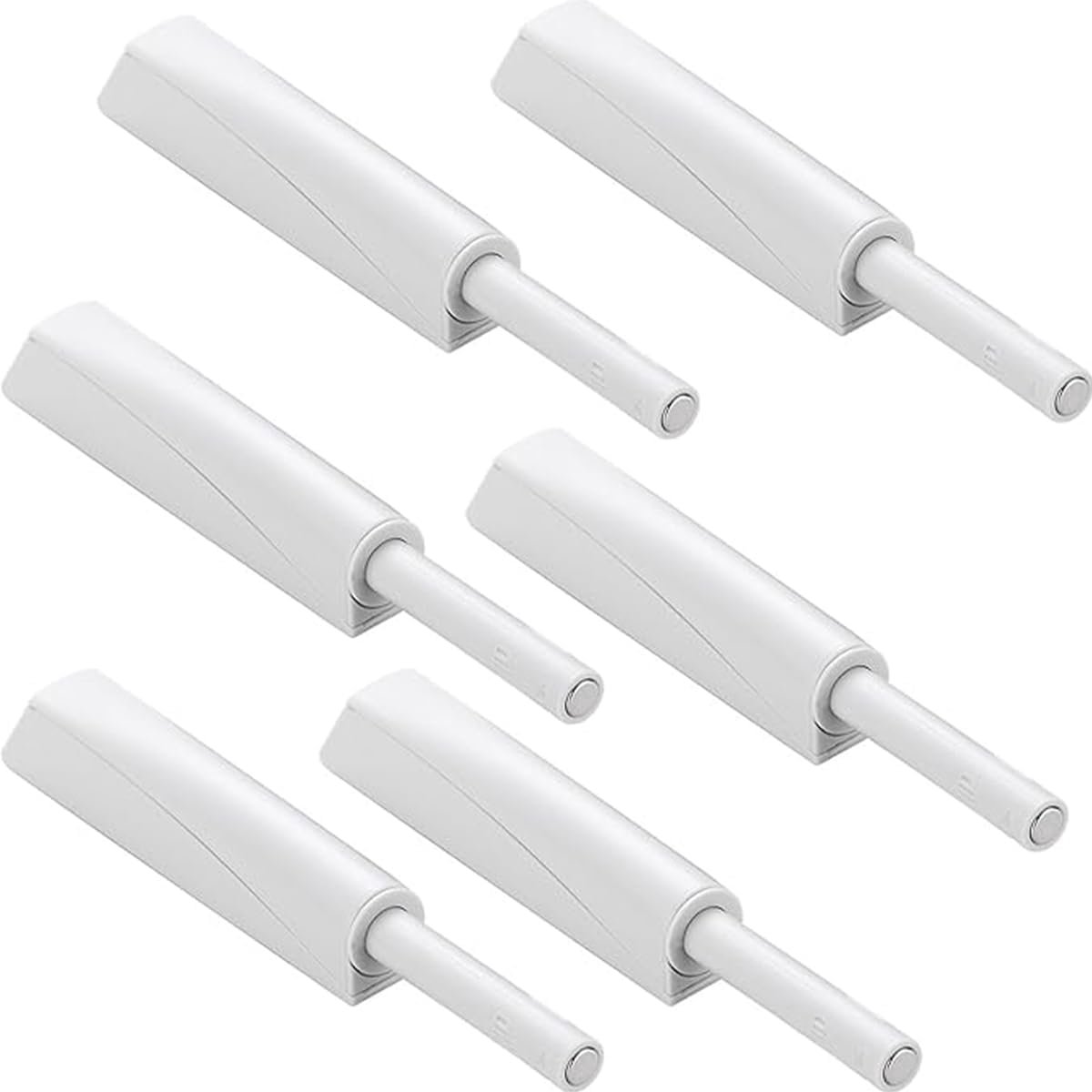 6 sets witte kastdeursluiters, druk om te openen, magnetische drukdeuropener, zacht sluitende ladedemper voor kastdeuren en laden