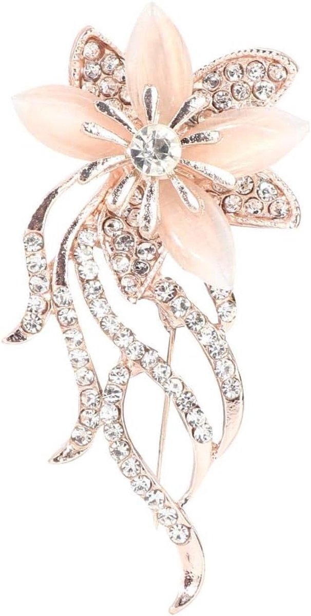 Vrouwen broche, mode legering bloem elegante strass pin knop broche voor kleding jurk decoratie sieraden