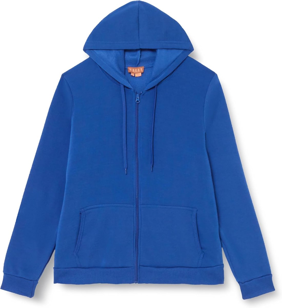 Stijlvolle capuchontrui voor dames, met ritssluiting, polyester, kobalt, maat XXL, blauw, XXL