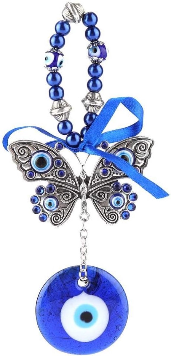 Oog, Nazar boncuk blauw glas amulet, decoratie hanger voor bescherming en geluk, decoratie voor thuis en auto