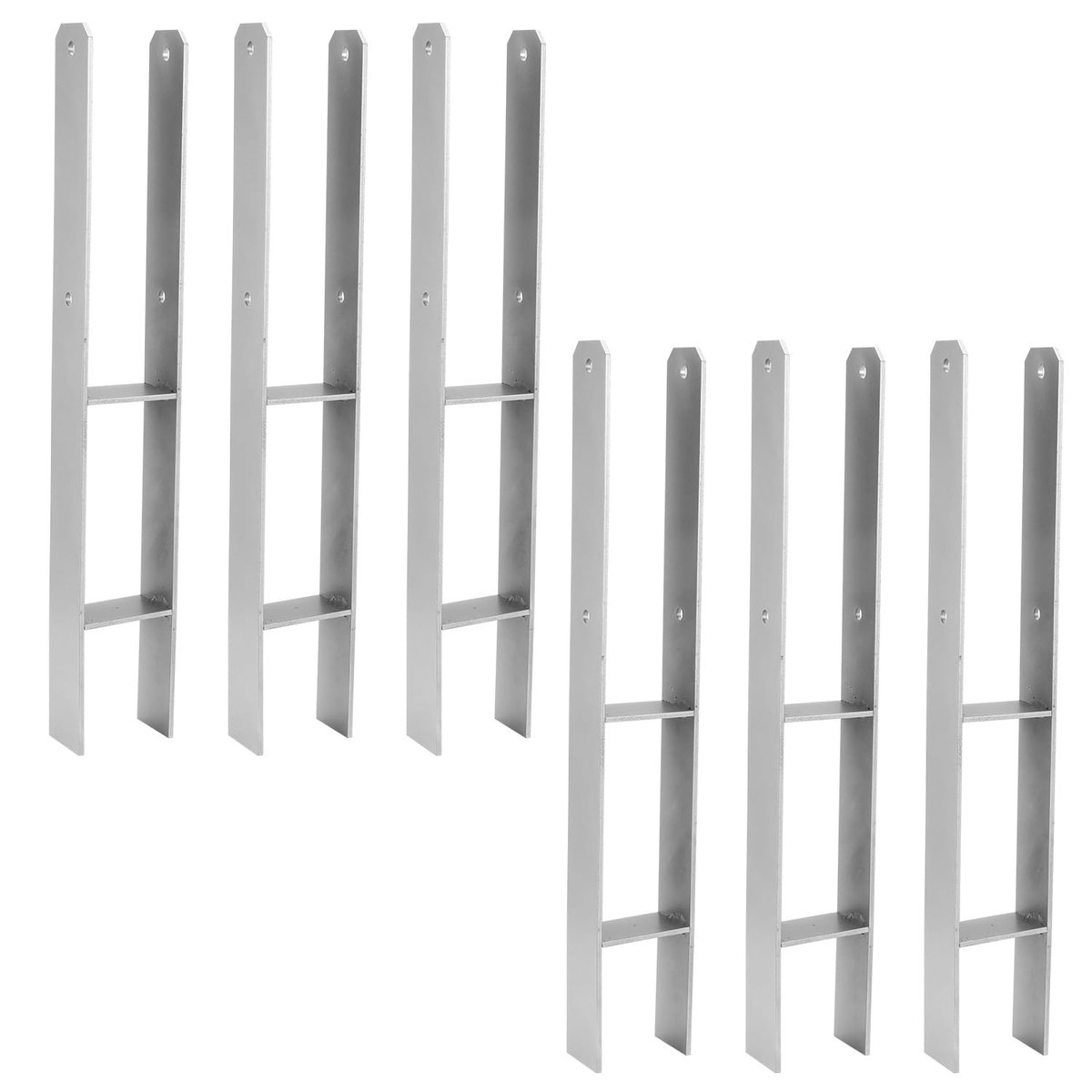 Palen van 91 mm, thermisch verzinkt, 5 mm materiaaldikte voor hek, broeikas en carport, 6 stuks