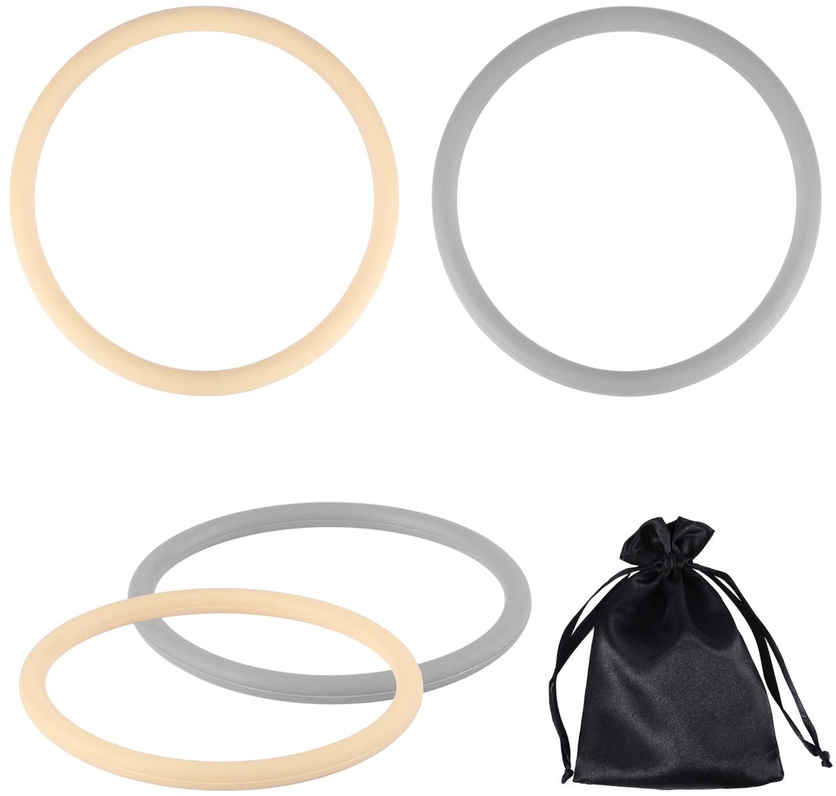 4 Stuks Patellapees Knieband, Huidskleur & Grijs Siliconen Patellaband met Opbergzak Elastisch Patellapees Ondersteuningsbanden Patella Stabiliserende Knieband voor Basketbal Hardlopen