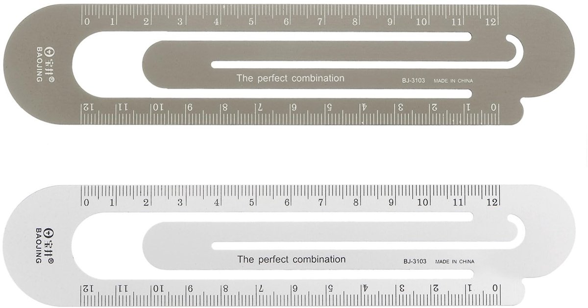 Lineaal 12cm - metaal aluminiumlegering - schaal aan beide zijden - ideaal voor studeren en lezen - ShopVlot