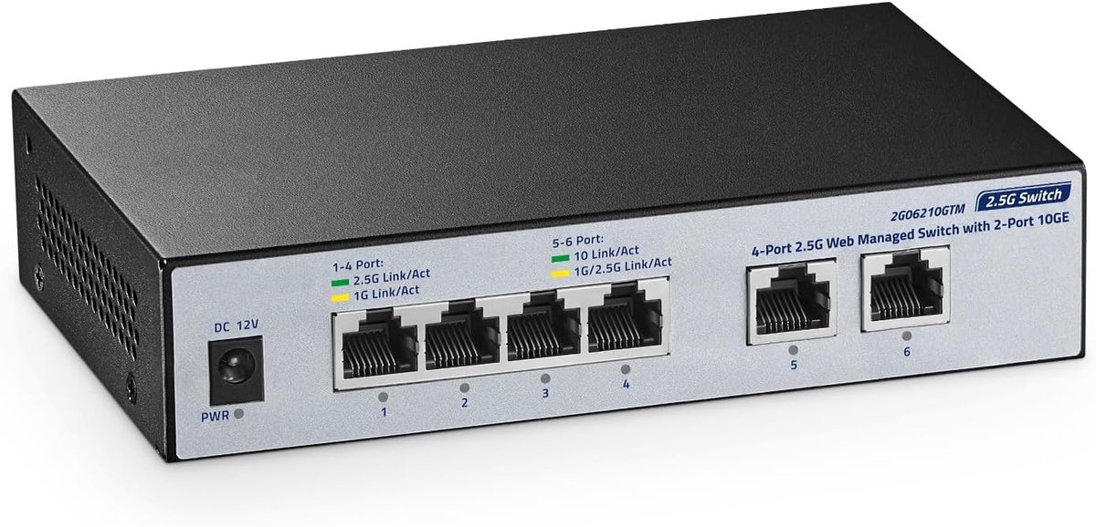 Netwerk Switch 4x2.5GE+2x10GE - Web Managed - Hoge snelheid - Betrouwbare netwerkverbinding - ShopVlot