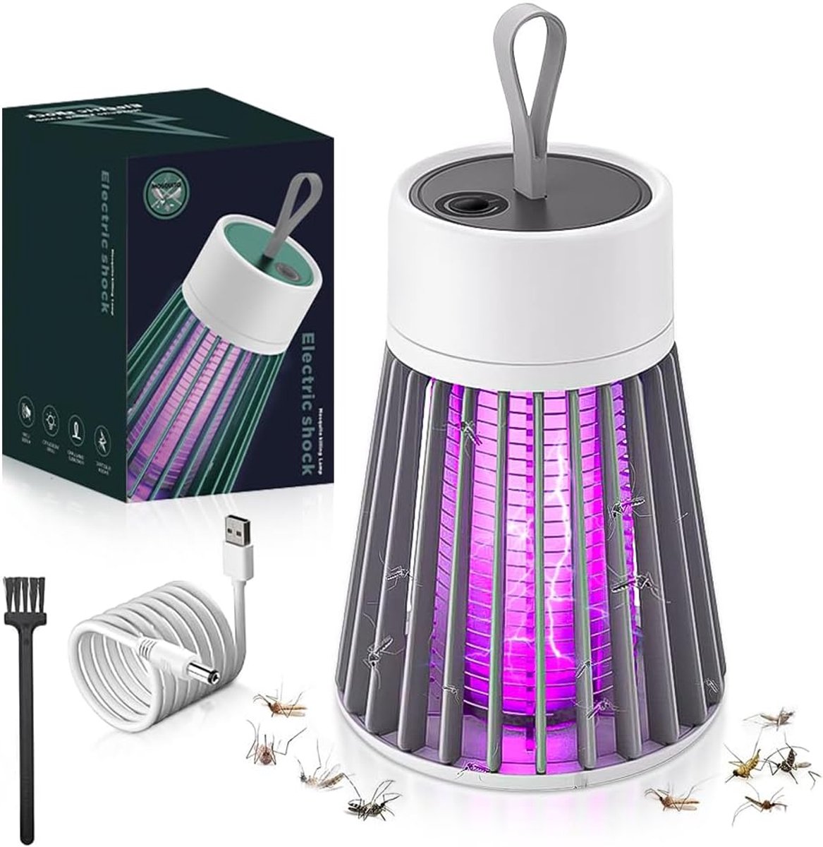 Insectenverdelger elektrisch - draagbare muggenval - USB-oplaadbaar - ideaal voor camping en tuin - ShopVlot