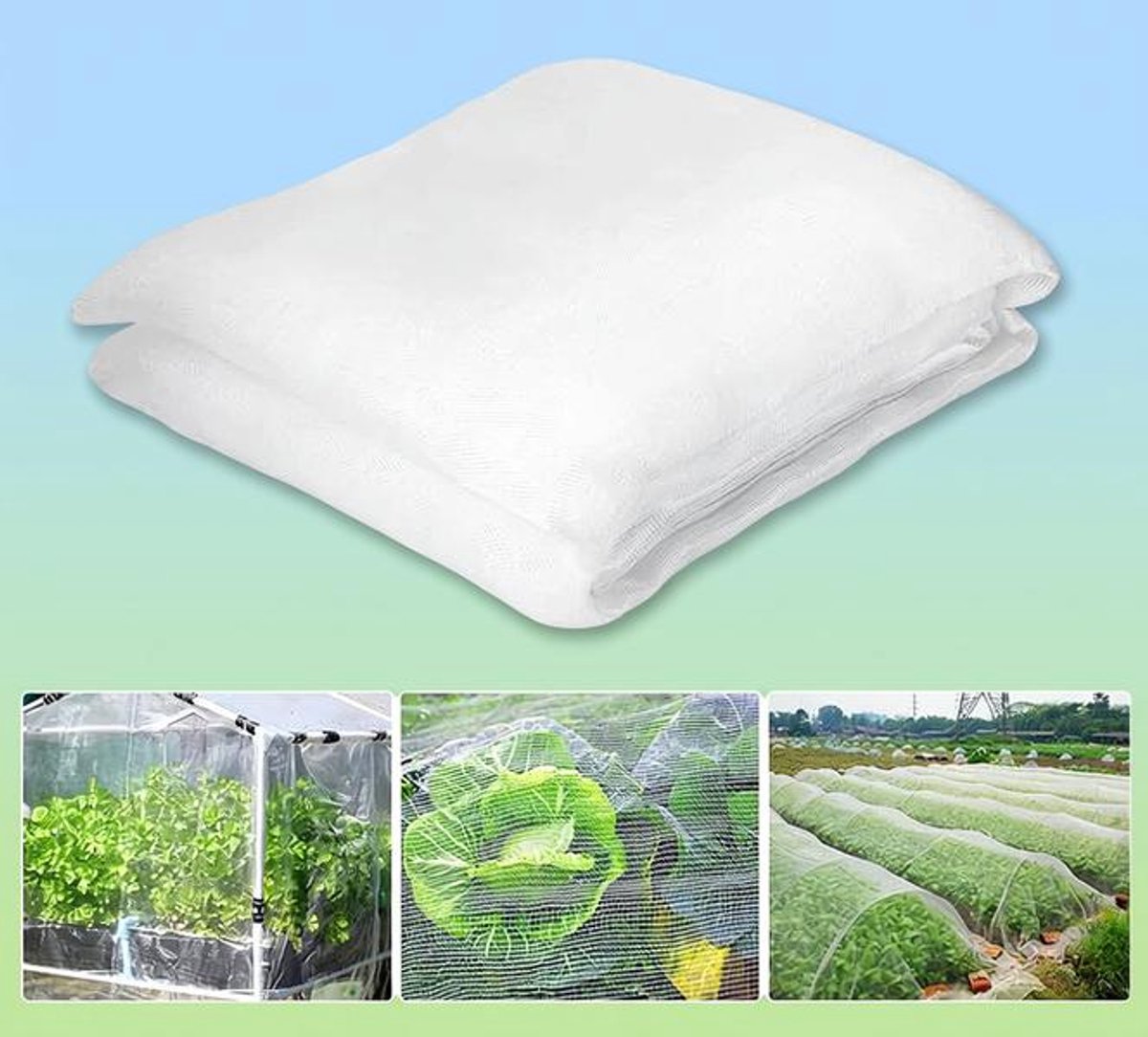 Insectenwerend net 3x6m - Fijnmazig vogel- en insectennet voor groente- en fruitplanten, wit