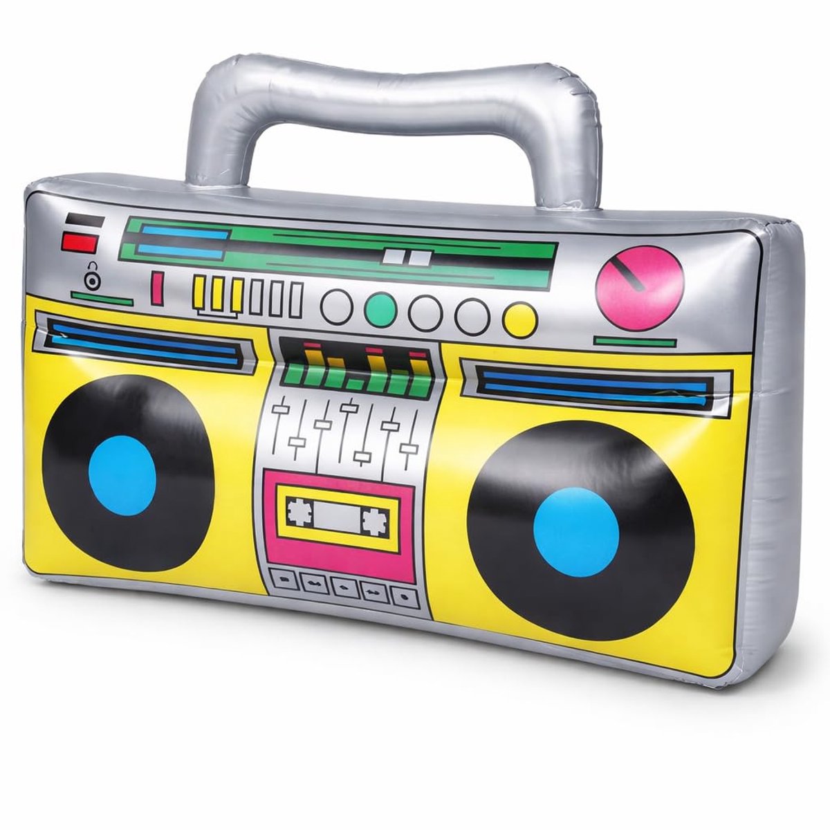 Opblaasbare radio boom box speaker - grote maat - 80s 90s stijl - perfect voor feestjes - ShopVlot