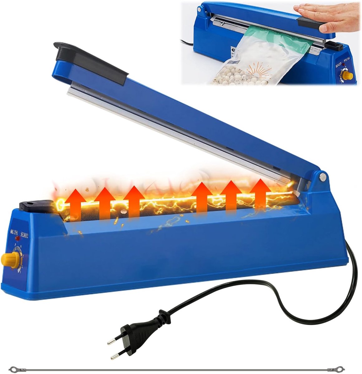 Heat Sealer 200mm - Mini Plastic Bag Lasmachine - Handmatig en gebruiksvriendelijk - Duurzaam en stabiel - ShopVlot