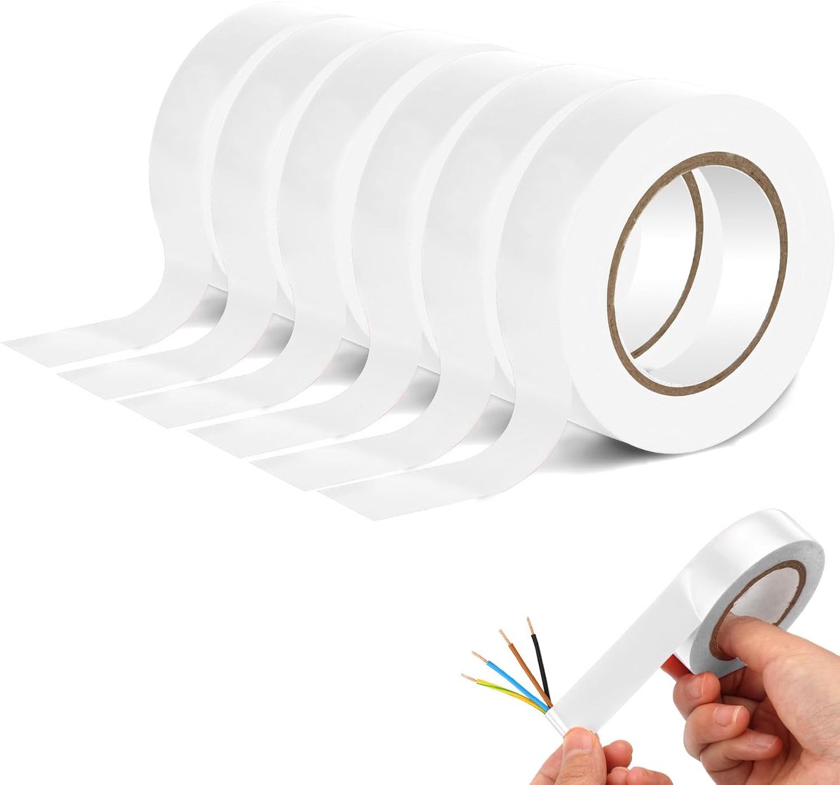 Elektrische tape 6 rollen 19mm*20m - PVC isolatietape - vochtbestendig - voor het beschermen van elektrische draden - ShopVlot