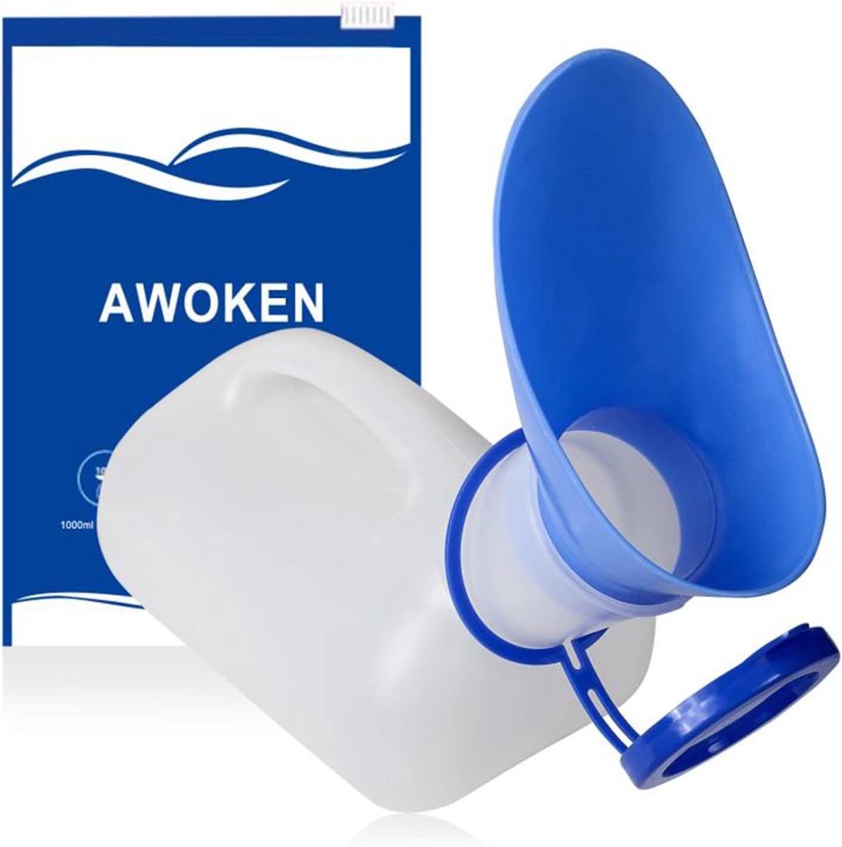 Urinoir potje voor auto 24 x 10 cm - Draagbare plasfles met deksel - Lekvrije urineflessen voor mannen en vrouwen - ShopVlot