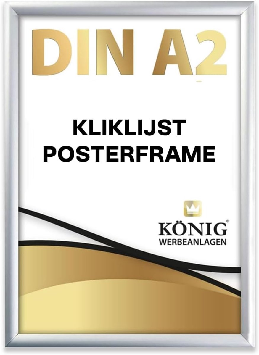 Posterframes DIN A2 - 25 mm aluminium profiel - zilver - inclusief antireflecterende beschermschijf - ShopVlot