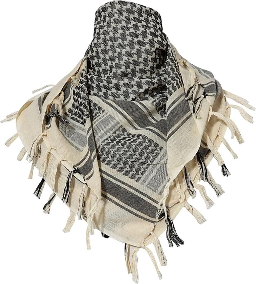 Shemagh 100% katoen - Geel en wit - Arabische sjaal - Ideaal voor de zomer - ShopVlot