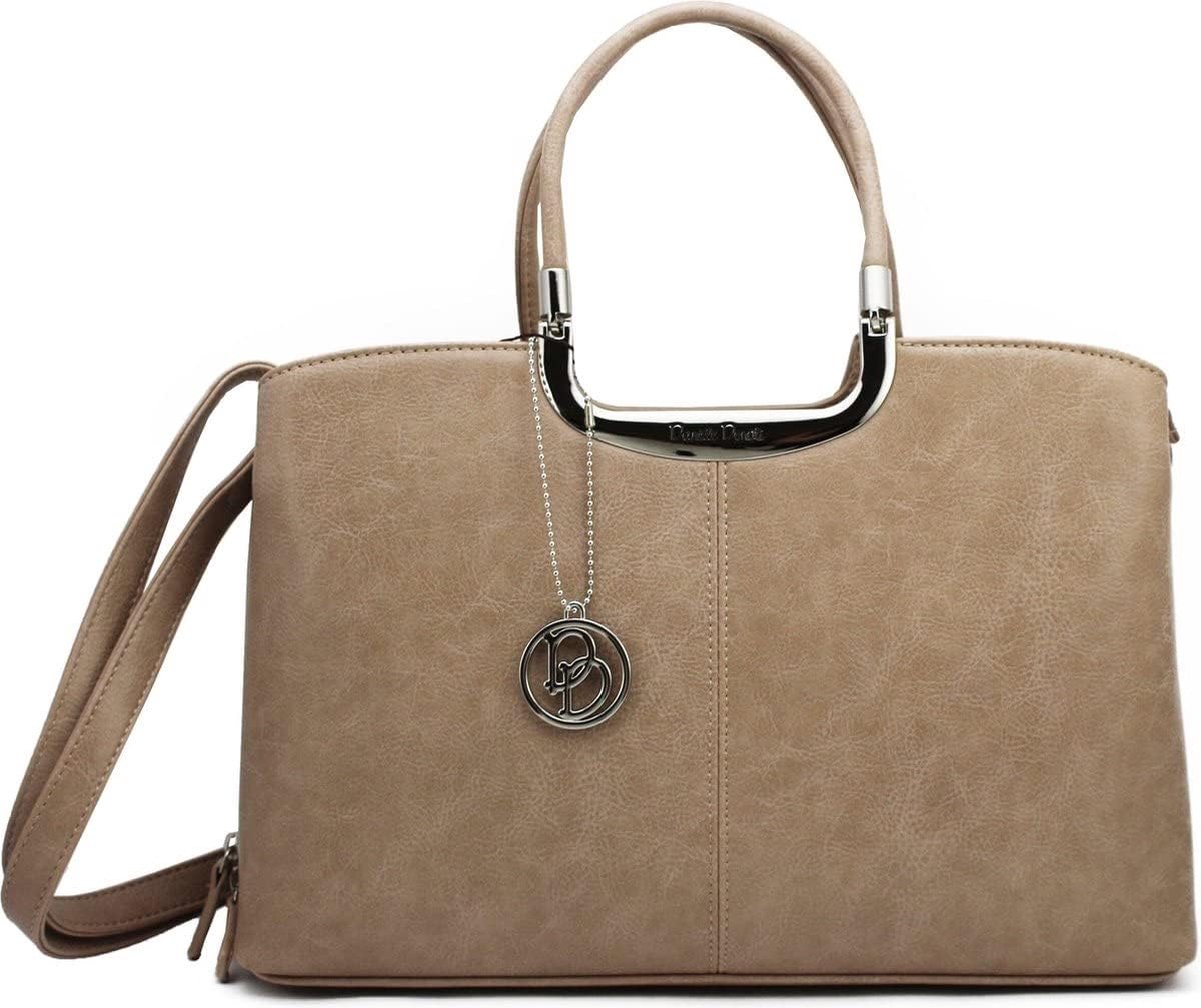 Handtas taupe - luxe design - klassieke uitstraling - perfect voor dagelijks gebruik - ShopVlot