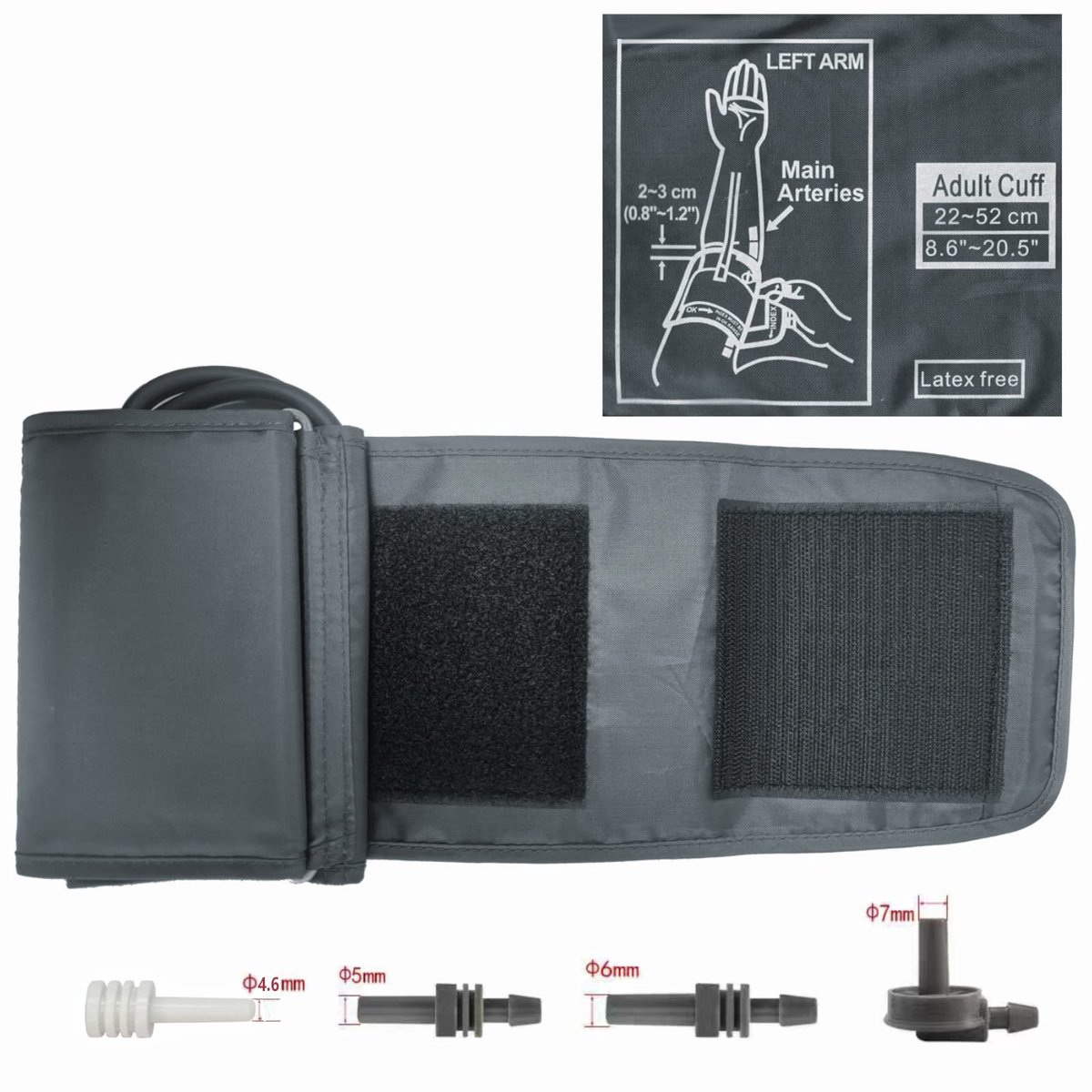 Bloeddrukmanchet extra groot 9-20,5 inch - voor grotere bovenarmen - met 4 extra gewrichten - ShopVlot
