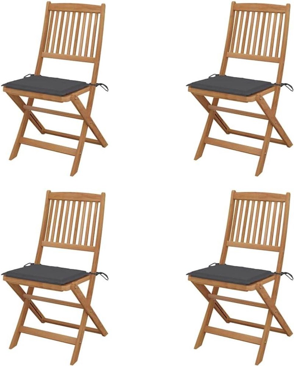 Tuinstoelen - Klapsstoelen Buiten - Ontspannen in de tuin - Inclusief kussens - 4 stuks - Antraciet