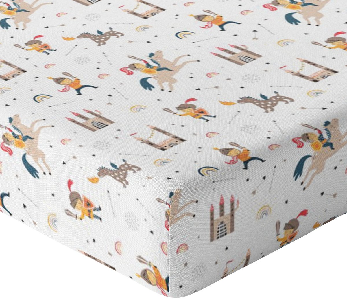 Laken 160x80cm met elastiek - 100% katoen - Ridder Thema