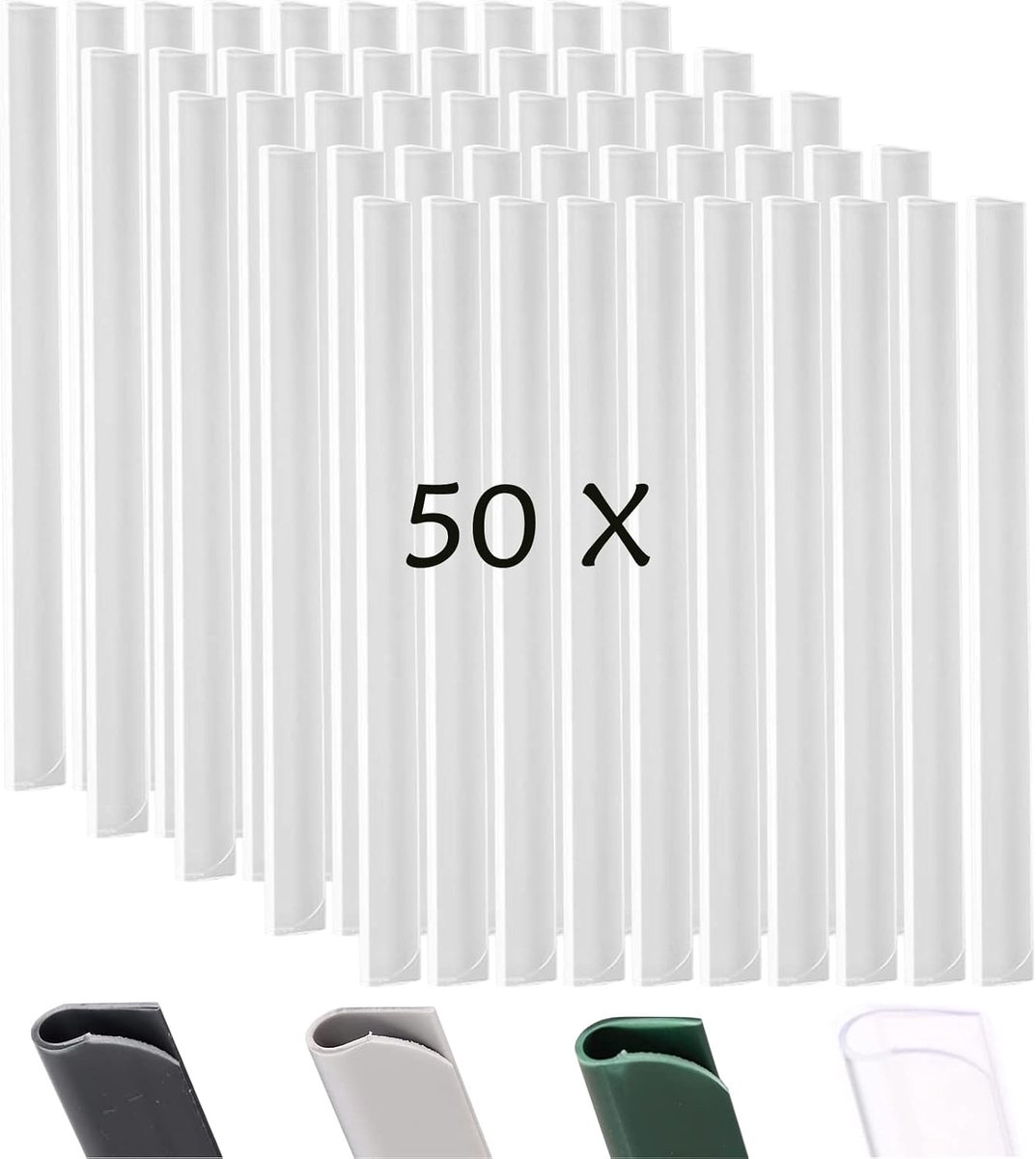Pack of 50 PVC Mounting Clips, Privacy Screen, Clamp Rails for Privacy Screen, Clamp Strips for Garden Fence - ShopVlot