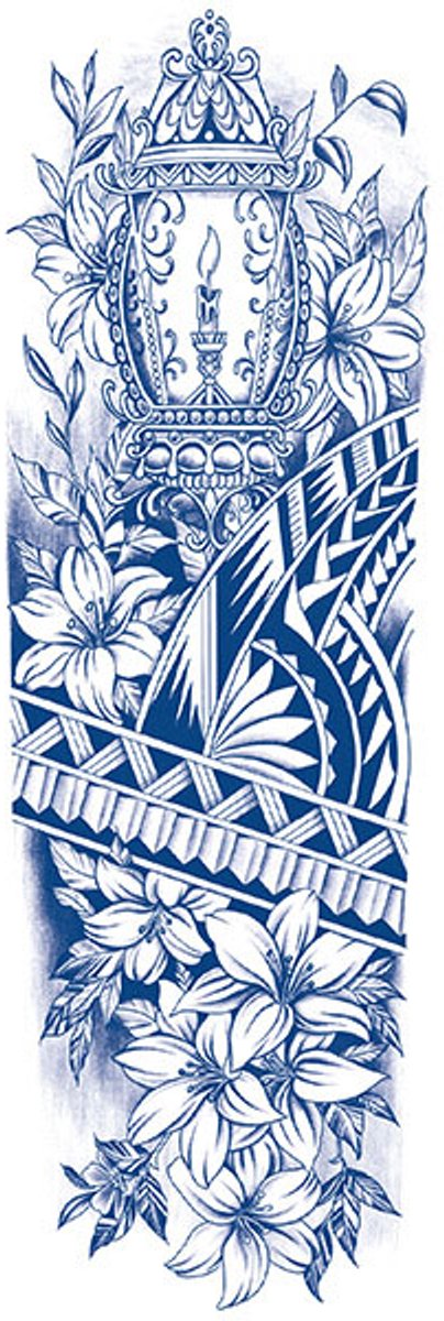 Tijdelijke sleeve tattoo tribal 2 weken
