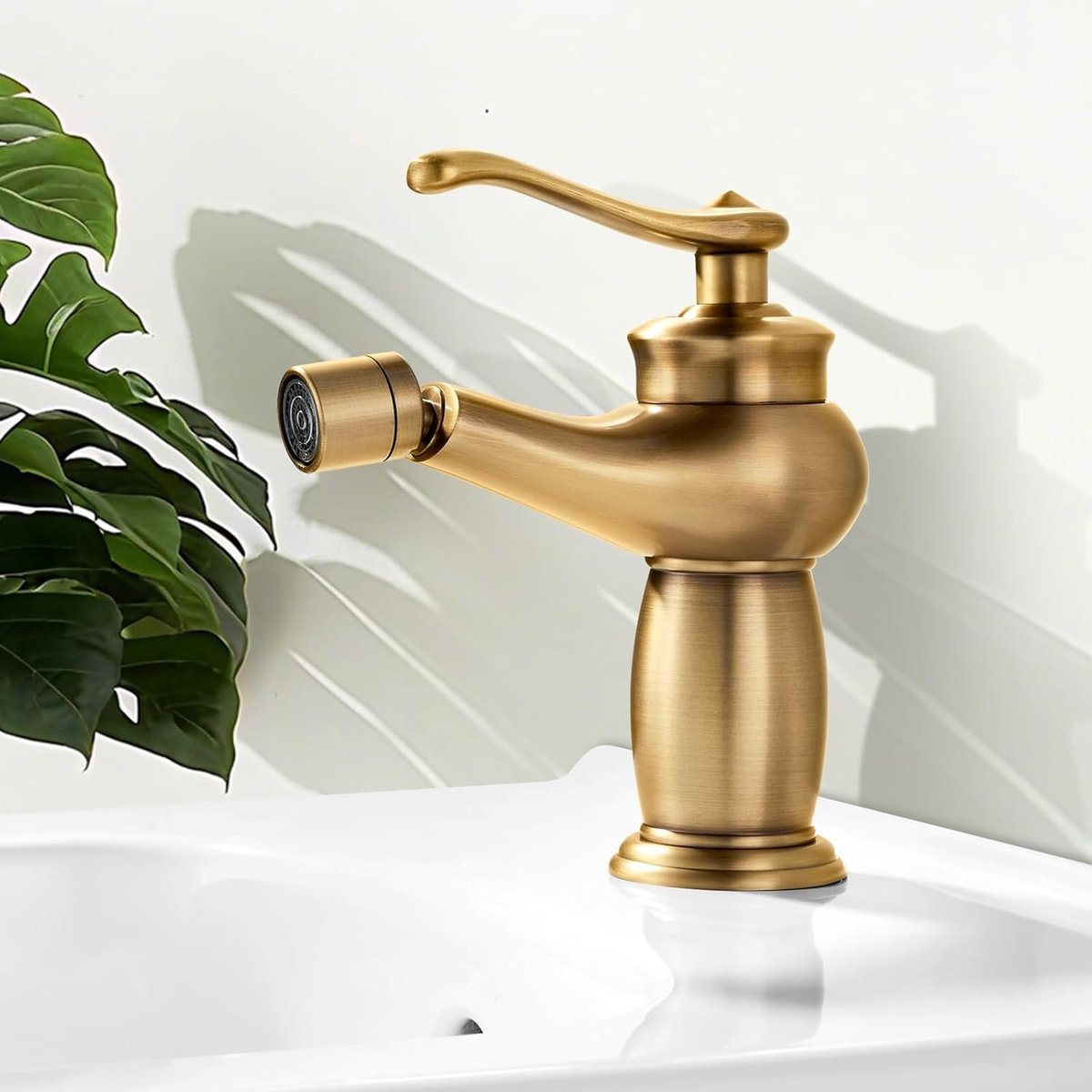 Bidet Single Lever Crane, Antique Brass - ShopVlot