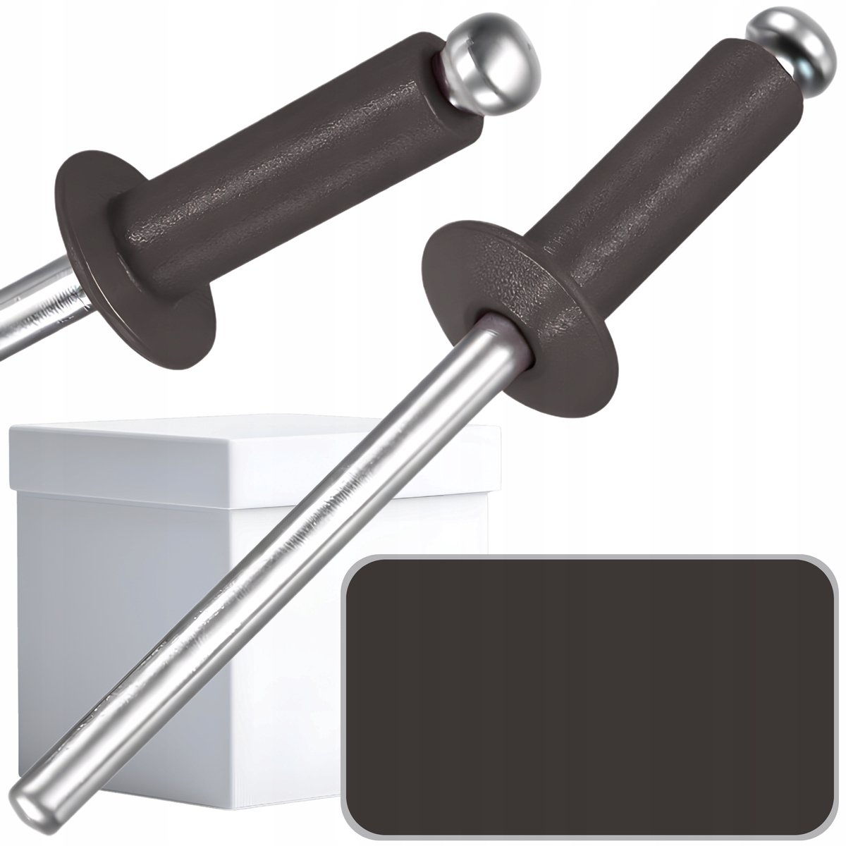 500x Popnagels 4x12 mm RAL 8019 Bruin Grijs - Merkloos