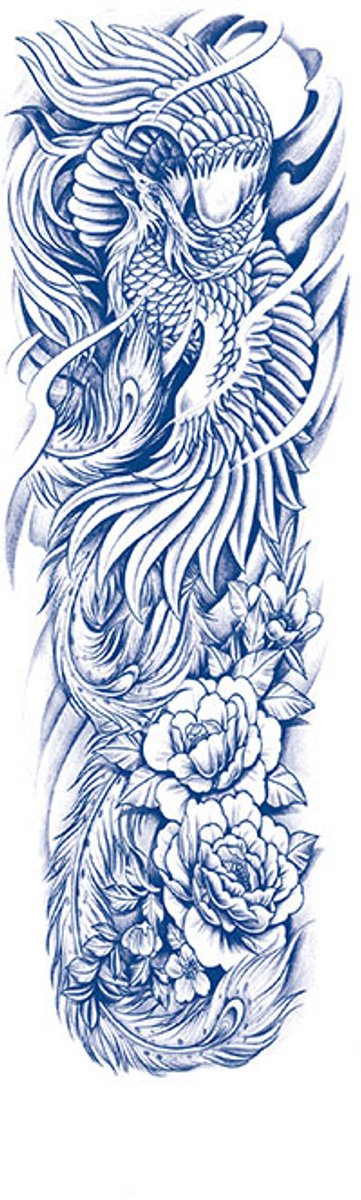 Tijdelijke sleeve tattoo phoenix 2 weken