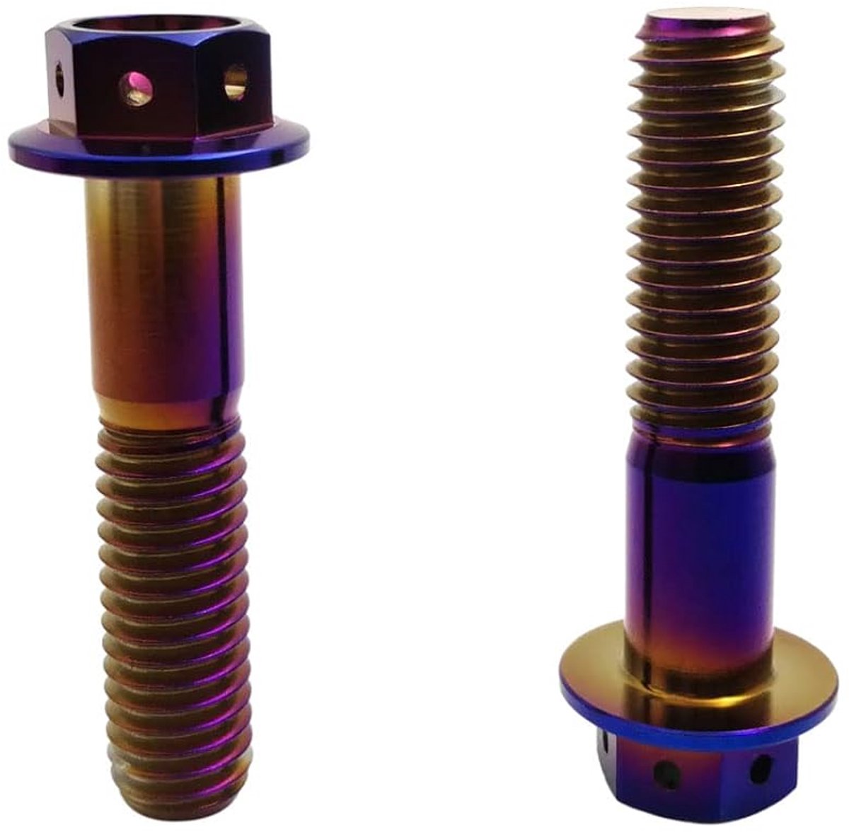 Titanium bouten M10x2.25x60mm - gebrand blauw - titanium flenskop - ideaal voor sportieve toepassingen - ShopVlot