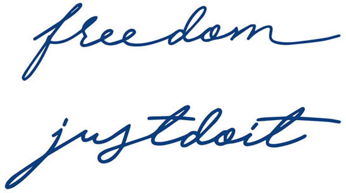 Tijdelijke tattoo Freedom Justdoit Script Set 2 weken