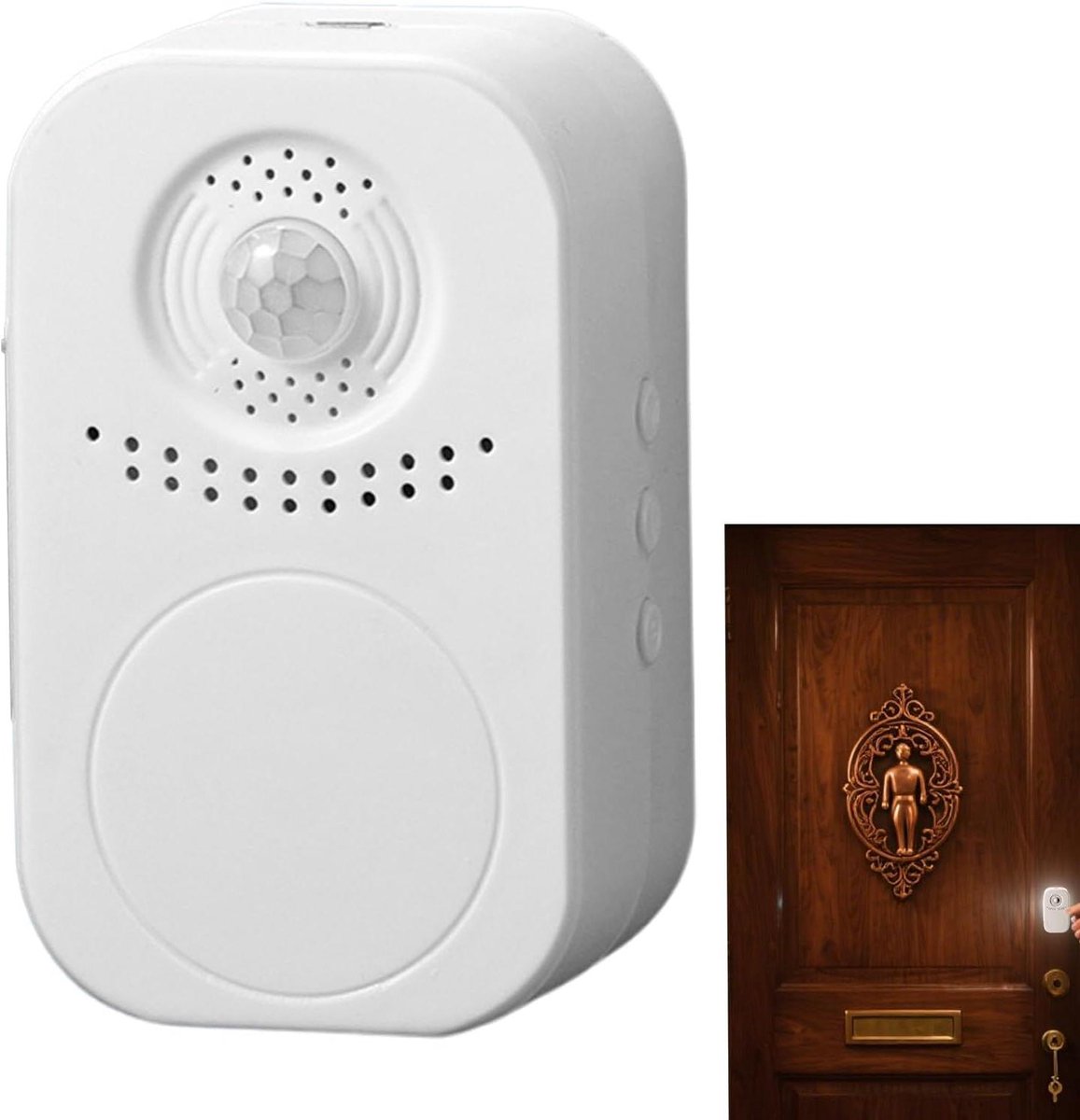 Deurbel Bewegingssensor - Alarm Systeem - Veiligheid Meldingen - Intelligente Detectie - 9 x 5.7 x 4 cm - Wit