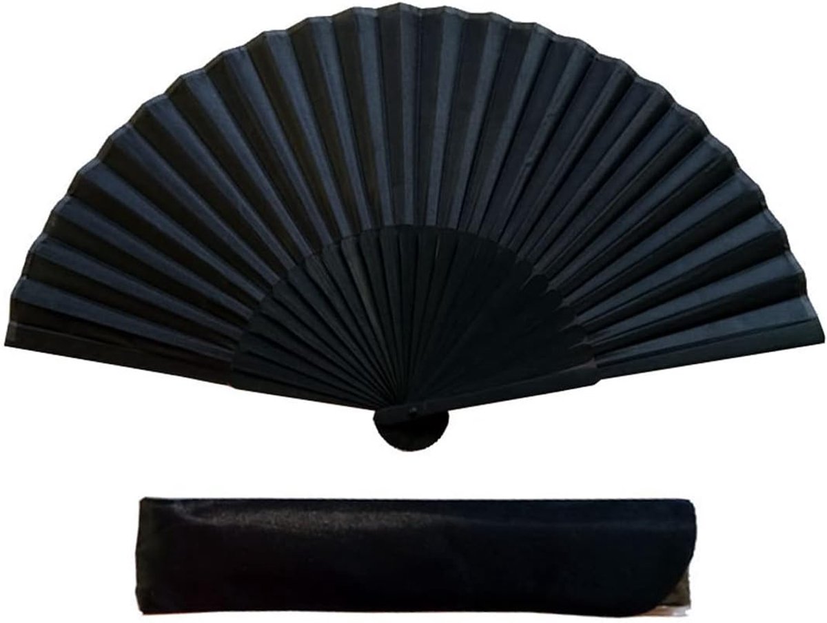 Vouwbare Handfan 21 cm - Zijden Bamboe Ribben - Koelende Accessoire voor Feestjes - SnelShoppen