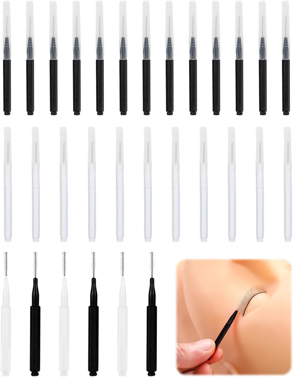 Spoolie Eyelash Brushes en Eyebrow Brushes - Micro borstels - 60 stuks - Perfect voor wimpers en wenkbrauwen - SnelShoppen